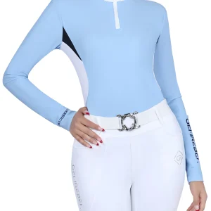 Long-sleeve athletic equestrian shirt